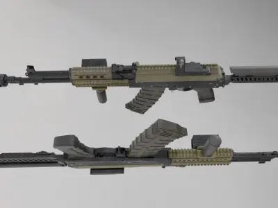 Modern Russian Rifle AK-74 Low-poly 3D model