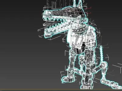 Robot dog PBR 3d Model With Texture Low-poly 3D model