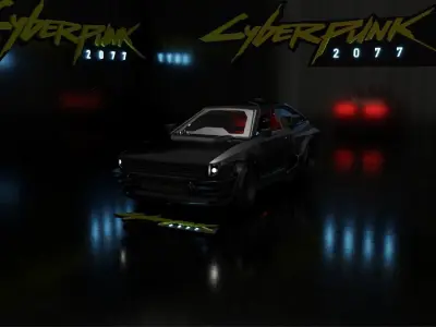 Cyber car Free 3D model