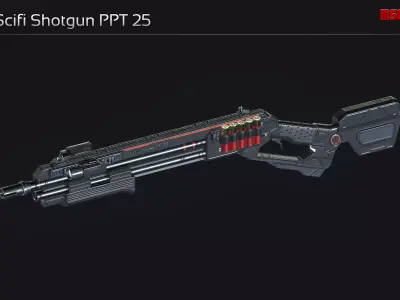 Scifi Shotgun PPT 25 Low-poly 3D model