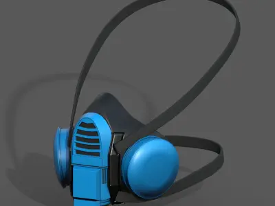 Gas mask plastic protection isolated plastic scifi  Low-poly 3D model