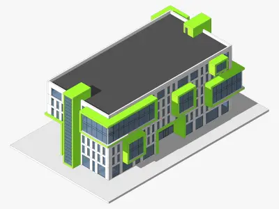 Modern office building 3D model