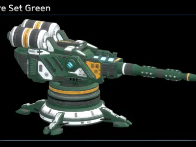 Laser Turret Low-poly 3D model