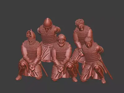 Kievan Rus Prisoners Medieval 3D Printable Miniatures STL Set 3D print model