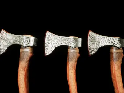 Viking Axe Pack-1 Low-poly 3D model