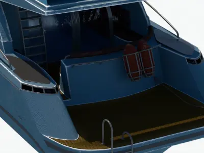 4k Common Sealine Yacht Low-poly 3D model