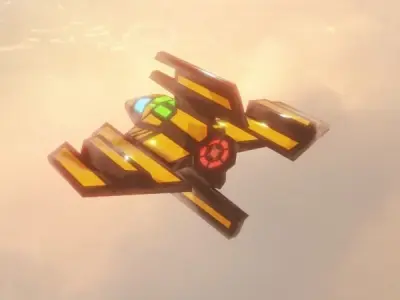 Sci-fi Spaceship Strike Back Low-poly 3D model