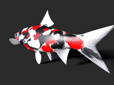 fish animals Low-poly 3D model