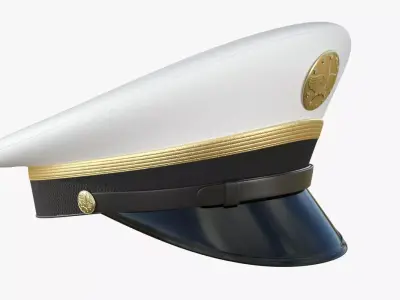 Navy Officer Cap PBR Low-poly 3D model