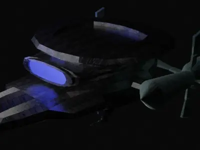 Spaceship with light 3D model