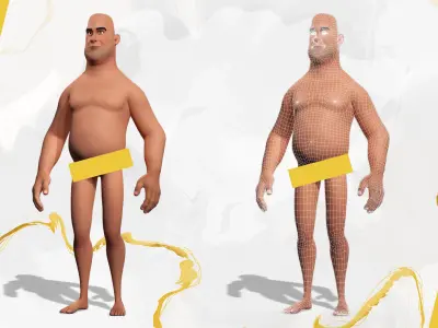 Adolf Hitler Cartoon 3d Low-poly 3D model