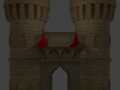 Medieval Gate Low-poly 3D model