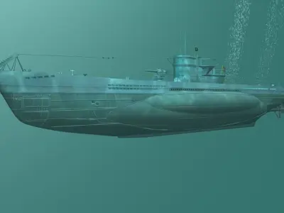 German U-BOAT Type VII 3D model