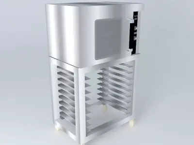 Kit-227stainless steel countertop and oven for Alex Marques Free 3D model