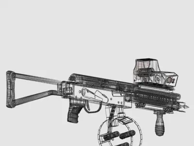 Weapon Collection rifle with scope 3D model