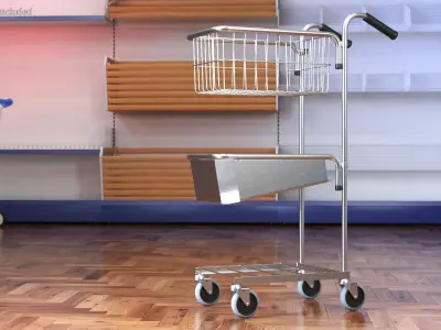 Mini Trolleys with Baskets Collection 3D model
