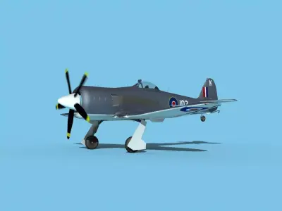 Hawker Sea Fury V11 Royal Australian Navy 3D model