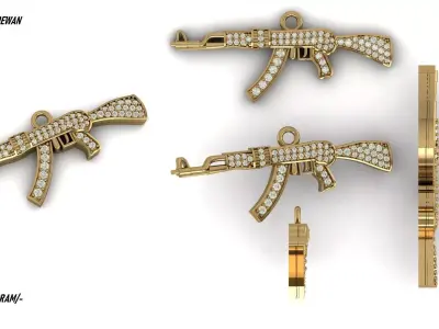 AK 47 PENDENT 3D model