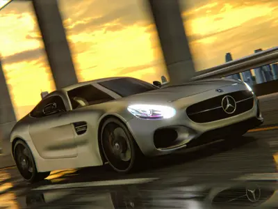 Car Animation Scenery Free 3D model