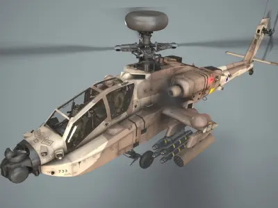  Apache AH-64D Israel Air Force Basic Low-poly 3D model
