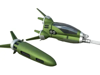 Fighter Pod Low-poly 3D model