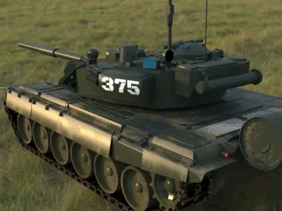  High-Quality Weathered T90A Main Battle Tank 3D Model Low-poly 3D model