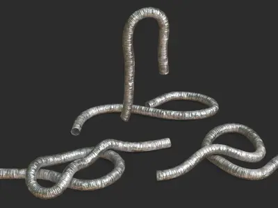 Aluminum Hose Air Duct Pipe Low-poly 3D model