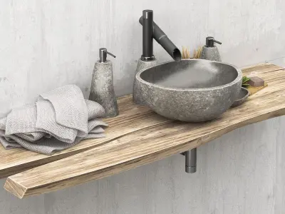 Stone washbasin 3D model