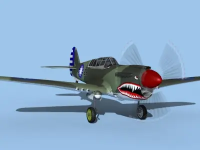 Curtiss P-40N Tomahawk China 3D model