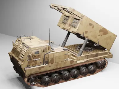 M270 Multiple Launch Rocket System 3D Model - Military Vehicle Low-poly 3D model