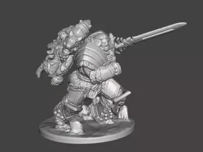 6MM SCALE WOLF CHIEFTAIN MINIATURE MODEL SCIFI OR FANTASY GAMES 3D print model