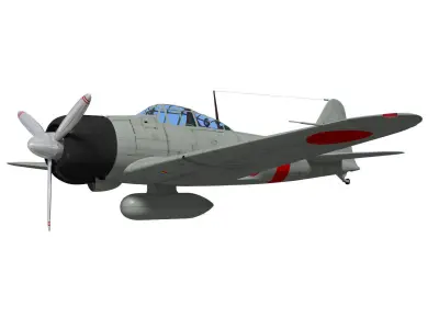 A6M2 Zero fighter Type 21  3D model