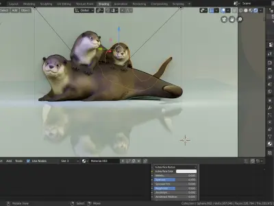 otters three 3D model