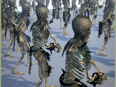 Skeleton Archer Low-poly 3D model