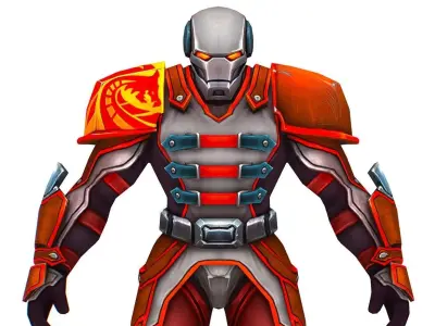 Low Poly Man Cyborg Trooper Soldier 3D Model Low-poly 3D model