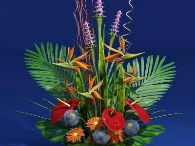 exotic bouquet 3D model