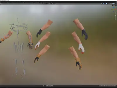 Worker gloves Low-poly 3D model