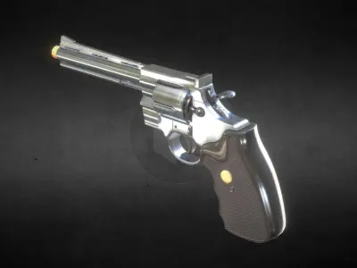 Magnum 357 Revolver Gun Weapon 3D PBR Game Ready Low Poly Low-poly 3D model