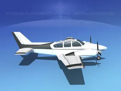 Beechcraft B55 Baron V10 3D model