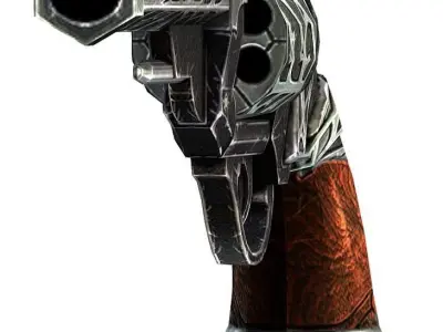 Multibarrel Short Barrel Revolver 2 Low-poly 3D model