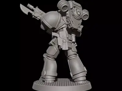 Sci-Fi Heavy Trooper STL Modular Power Armor 32mm Miniature V7 3D print model