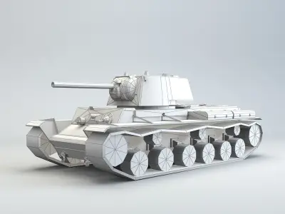 Low Poly KV -1 heavy tank Low-poly 3D model