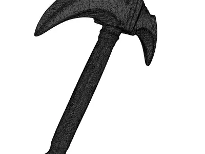 Fantasy DoubleBladed Axe Game Weapon 3D model