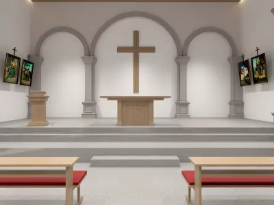 church Low-poly 3D model