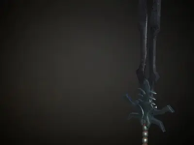 Medieval Evil Fantasy Sword Low-poly 3D model