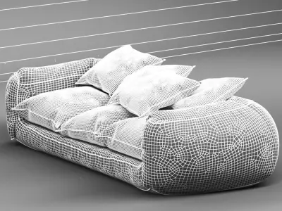  puff Sofa Free 3D model