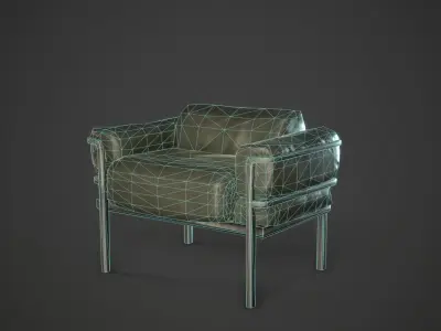 Green Video Game Chair Free low-poly 3D model