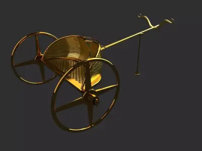 King Tut Chariot  figure Low-poly 3D model