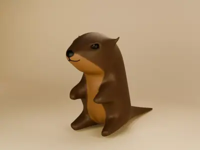 Otter 3d lowpoly model Low-poly 3D model