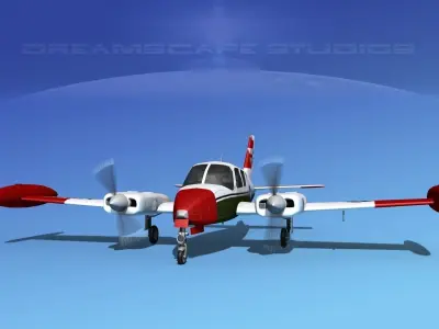 Cessna U-3B Blue Canoe V07  3D model